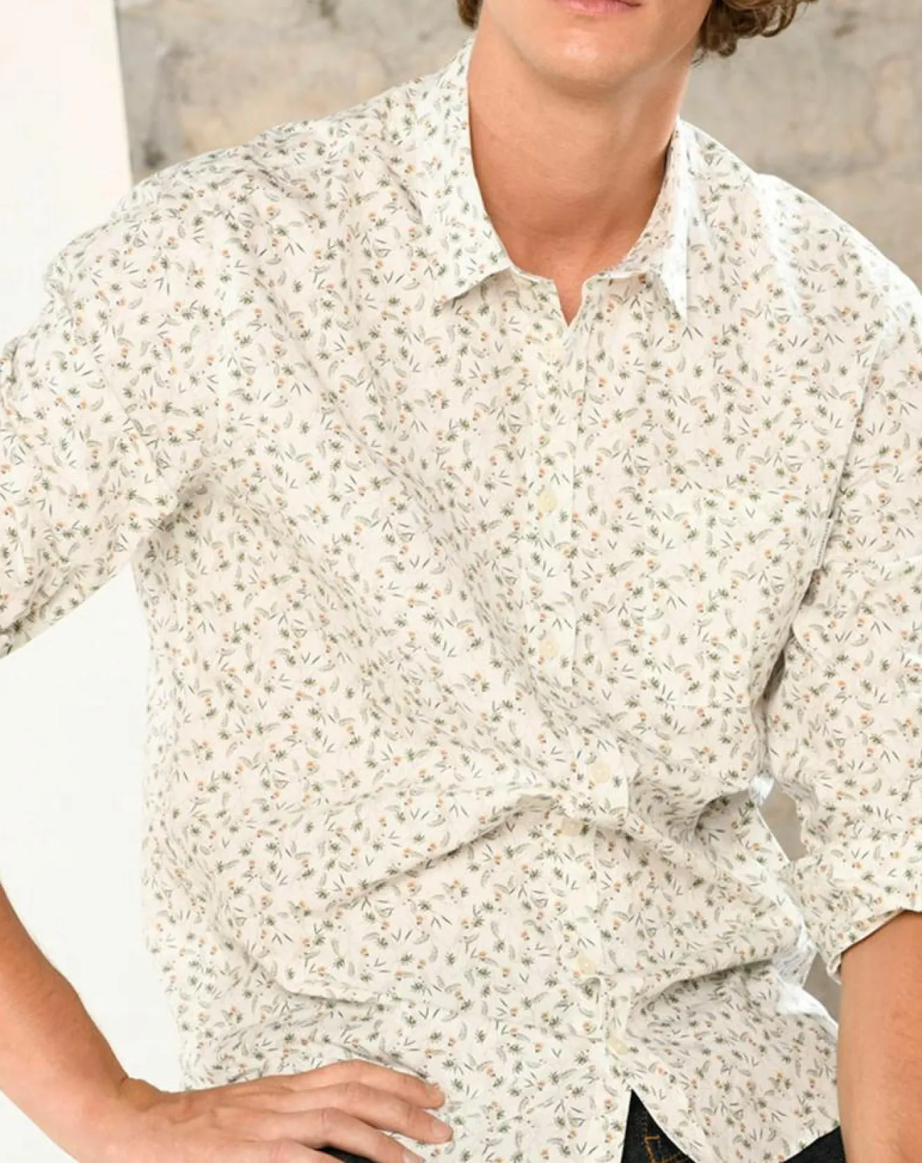 Homme Harris Wilson Chemise casual en Popeline Nala imprimée blanc/multicolore