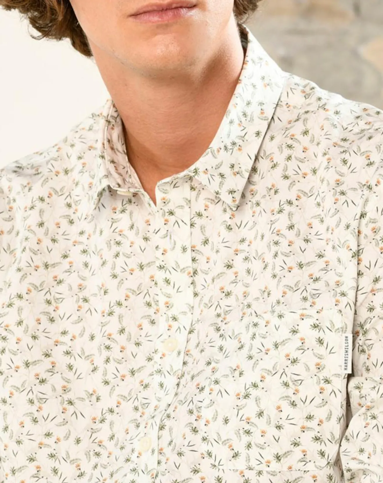 Homme Harris Wilson Chemise casual en Popeline Nala imprimée blanc/multicolore