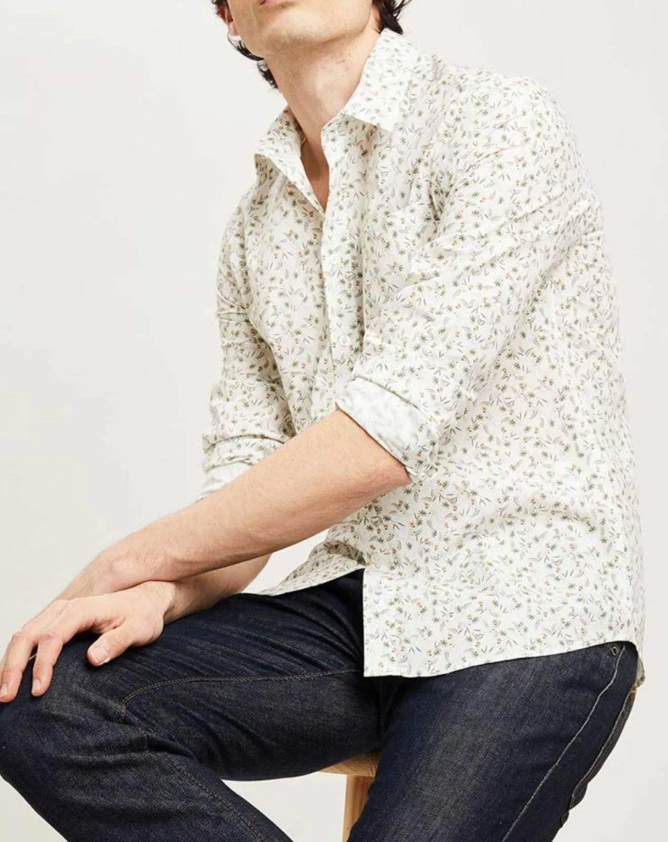 Homme Harris Wilson Chemise casual en Popeline Nala imprimée blanc/multicolore