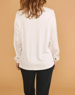 Femme Devernois Chemise Ciano à volant beige neige