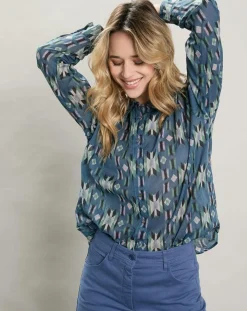 Femme Hartford Chemise Cinema imprimée bleue