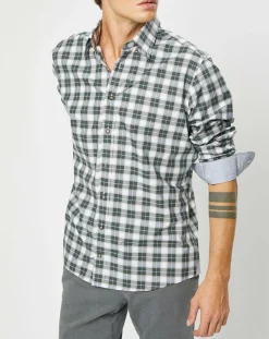 Discount Hackett London Chemise Classic Fit à carreaux blanc/vert