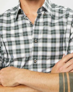 Discount Hackett London Chemise Classic Fit à carreaux blanc/vert