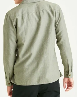 Clearance Dockers Chemise classique LS Camp kaki clair/gris