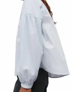 Online Marc O'Polo Chemise Col Mao Poche bleu clair