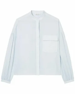 Online Marc O'Polo Chemise Col Mao Poche bleu clair