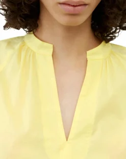 Clearance Marc O'Polo Chemise Col V en Coton Bio jaune