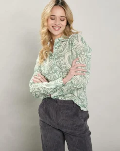 Femme Hartford Chemise Coraz imprimée verte