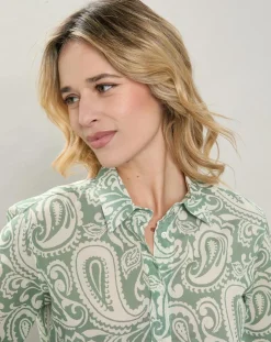 Femme Hartford Chemise Coraz imprimée verte