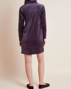 Femme Le Chat Chemise de nuit en Velours Paola marine