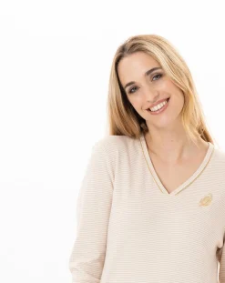 Femme Le Chat Chemise de nuit Garance doré/écru