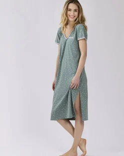 Femme Le Chat Chemise de nuit Morning verte
