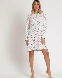 Femme Admas Chemise de nuit patte de boutonnage Star E multicolore
