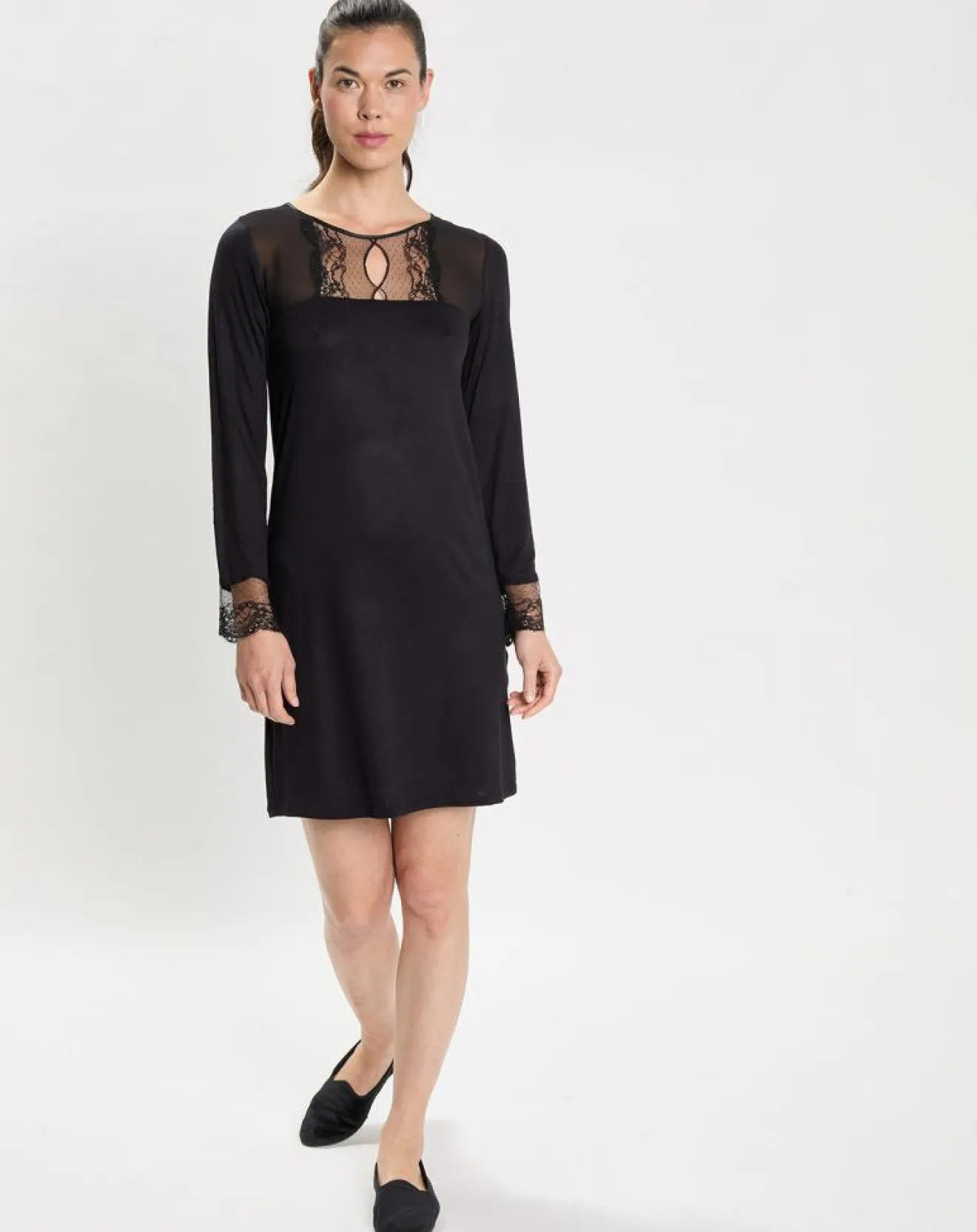 Clearance Le Chat Chemise de nuit Vivienne noire