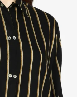 Femme Femilet Chemise de pyjama Graphic noir/doré