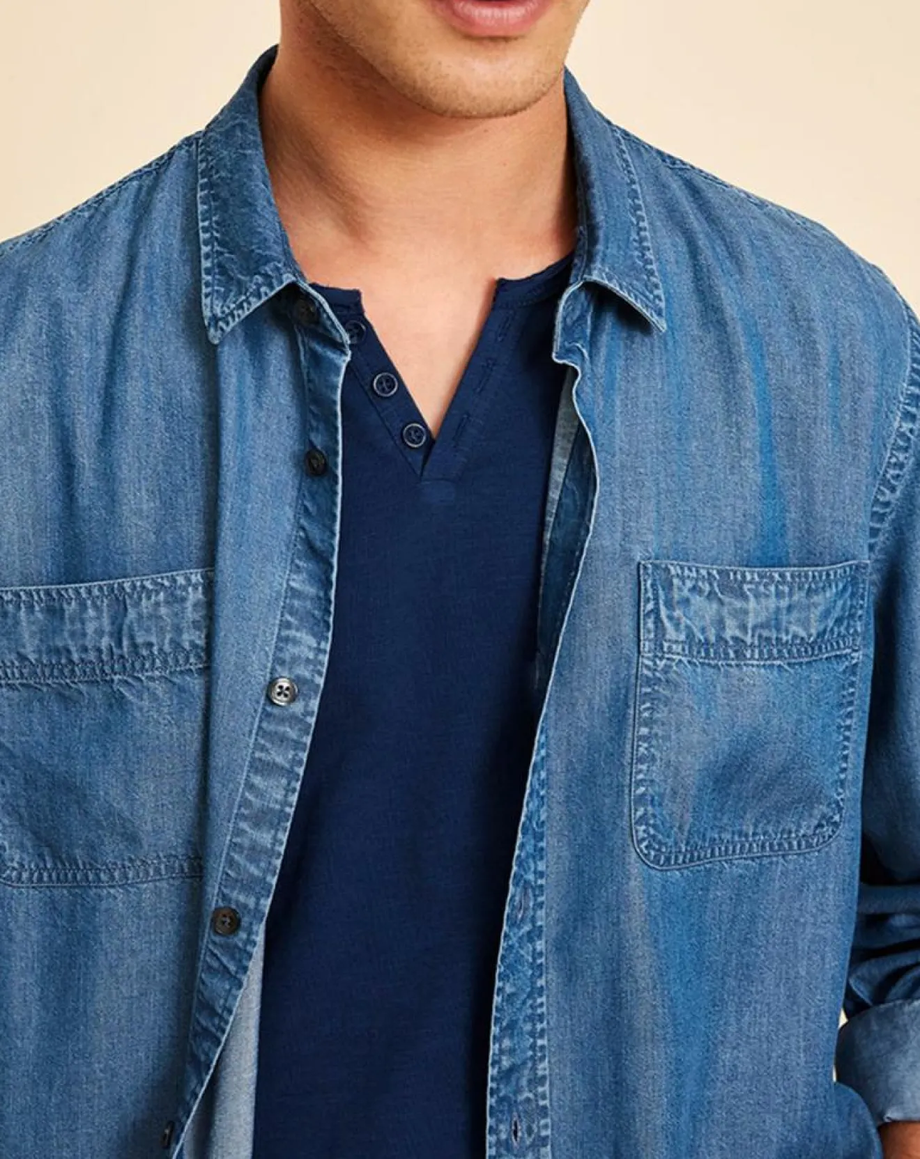Clearance Harris Wilson Chemise Delio chambray