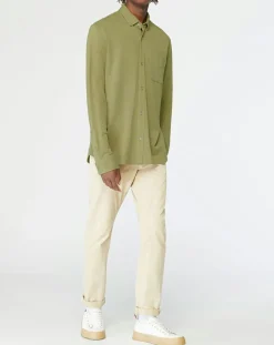 Homme Galeries Lafayette Chemise droite en Coton bio Nipique kaki moyen