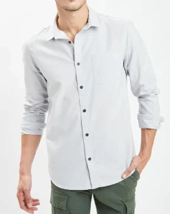 Outlet Quiksilver Chemise droite Straight Up gris clair