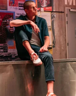 Homme Faguo Chemise droite Vallon marine