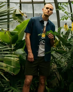 Homme Faguo Chemise droite Vallon marine