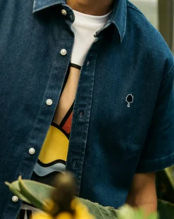 Homme Faguo Chemise droite Vallon marine