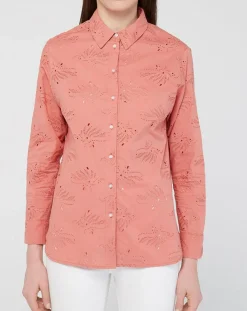 Hot Galeries Lafayette Chemise Ebrizia brodée ajourée bois de rose