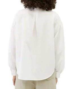 Femme Marc O'Polo Chemise en Coton & Lin Col Tunis blanche
