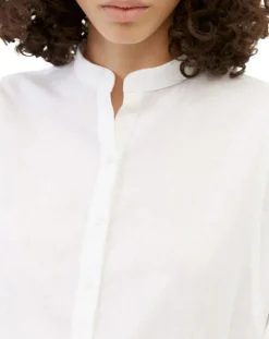 Femme Marc O'Polo Chemise en Coton & Lin Col Tunis blanche