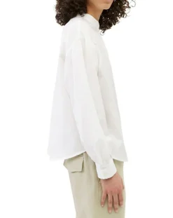 Femme Marc O'Polo Chemise en Coton & Lin Col Tunis blanche