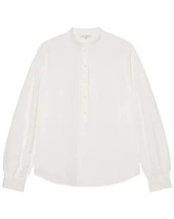 Femme Marc O'Polo Chemise en Coton & Lin Col Tunis blanche