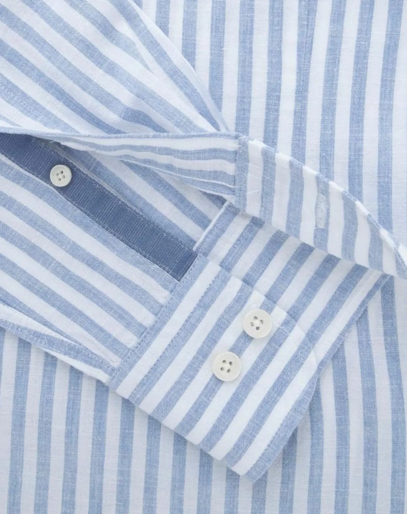 Homme Hackett London Chemise en Coton & Lin Slim Fit à rayures bleu/blanc