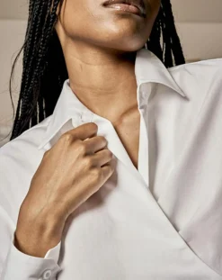 Femme Recc Chemise en Coton à nouer Adi blanche