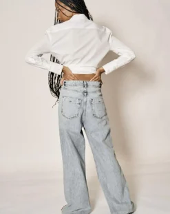 Femme Recc Chemise en Coton à nouer Adi blanche