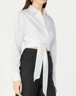 Femme Recc Chemise en Coton à nouer Adi blanche