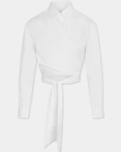 Femme Recc Chemise en Coton à nouer Adi blanche