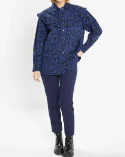 Femme Galeries Lafayette Chemise en Coton bio Candy imprimé léopard bleu/noir