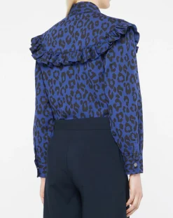 Femme Galeries Lafayette Chemise en Coton bio Candy imprimé léopard bleu/noir