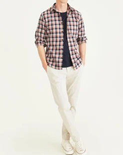 Dockers Chemise en Coton Bio Slim Alpha Icon à carreaux rouge/bleu/blanc