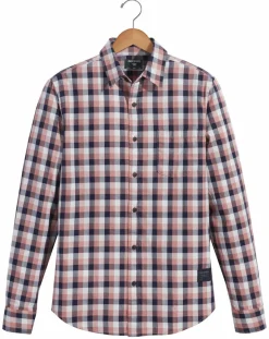 Dockers Chemise en Coton Bio Slim Alpha Icon à carreaux rouge/bleu/blanc