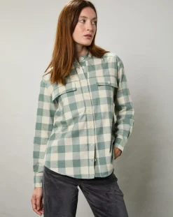 Femme Hartford Chemise en Flanelle Claudius à carreaux verte