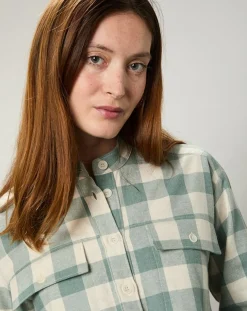 Femme Hartford Chemise en Flanelle Claudius à carreaux verte