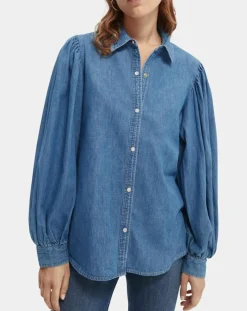 Femme Scotch & Soda Chemise en Jean bleue