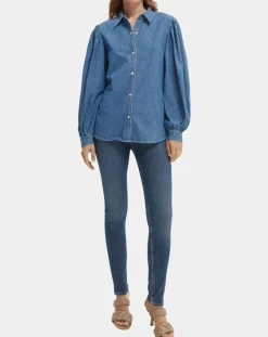 Femme Scotch & Soda Chemise en Jean bleue