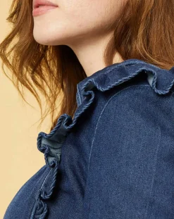 Acquaverde Chemise en jean Blue Gilda aged wash