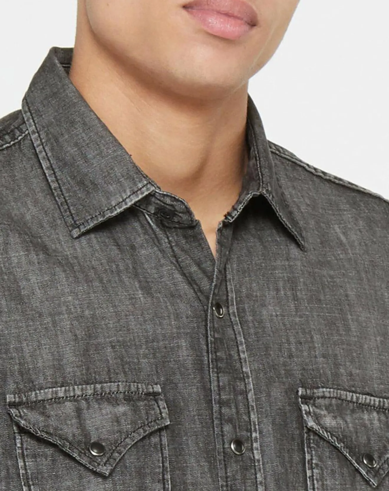 Homme Replay Chemise en Jean Slim Fit gris foncé