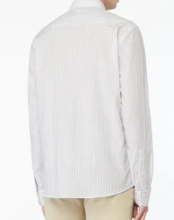 Homme Hackett London Chemise en Lin mélangé Regular Fit à rayures bleu clair/rose