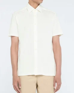 Discount Hackett London Chemise en Lin mélangé Slim Fit Polo Piqué écrue