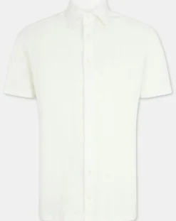 Discount Hackett London Chemise en Lin mélangé Slim Fit Polo Piqué écrue