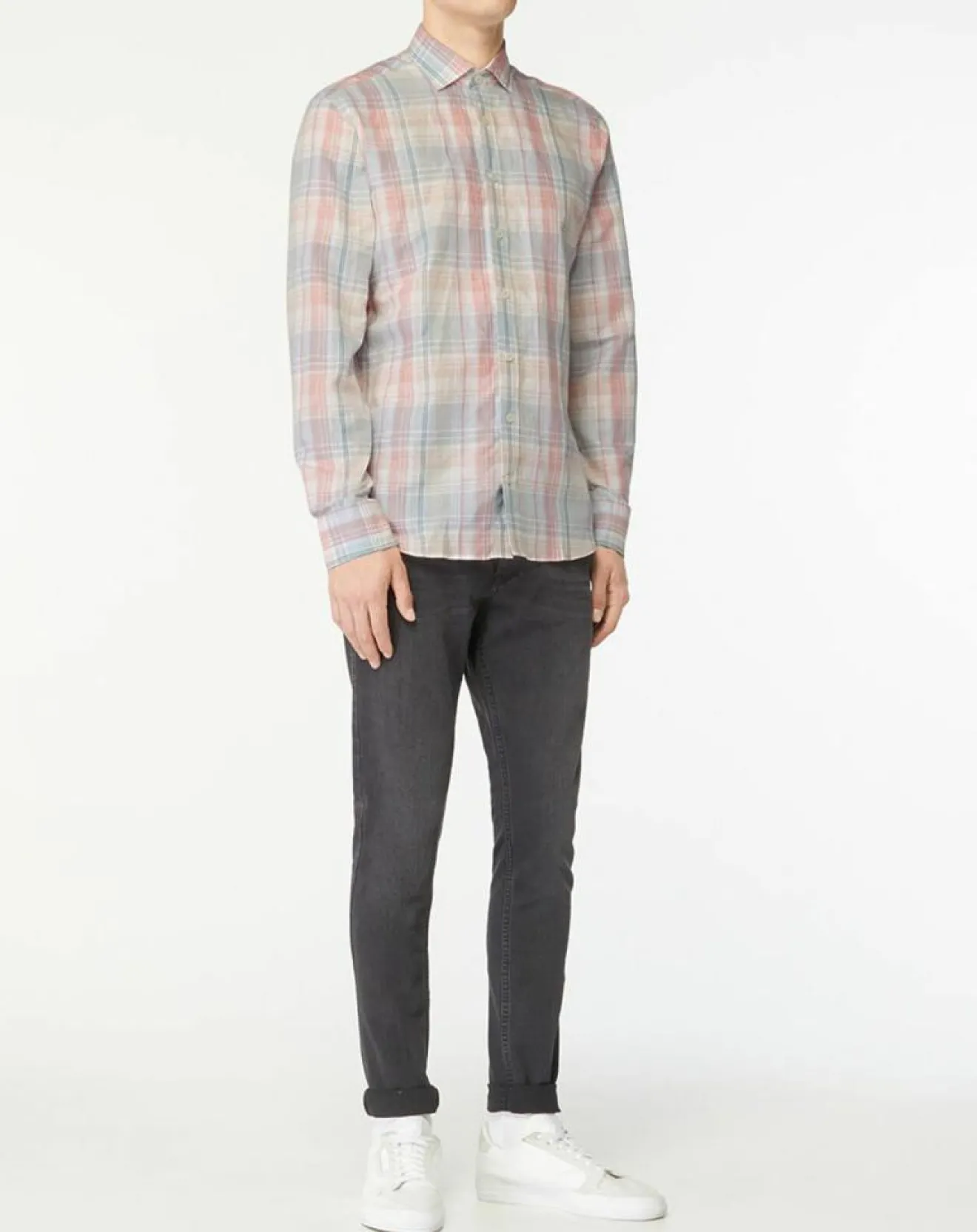 Homme Hackett London Chemise en Lin mélangé Slim Fit à carreaux multicolore