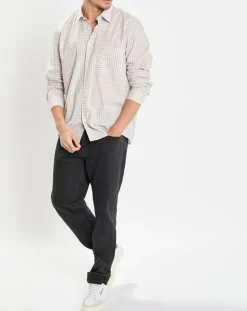 Discount Marc O'Polo Chemise en Popeline 100% Coton Bio Regular Fit vichy blanc/beige